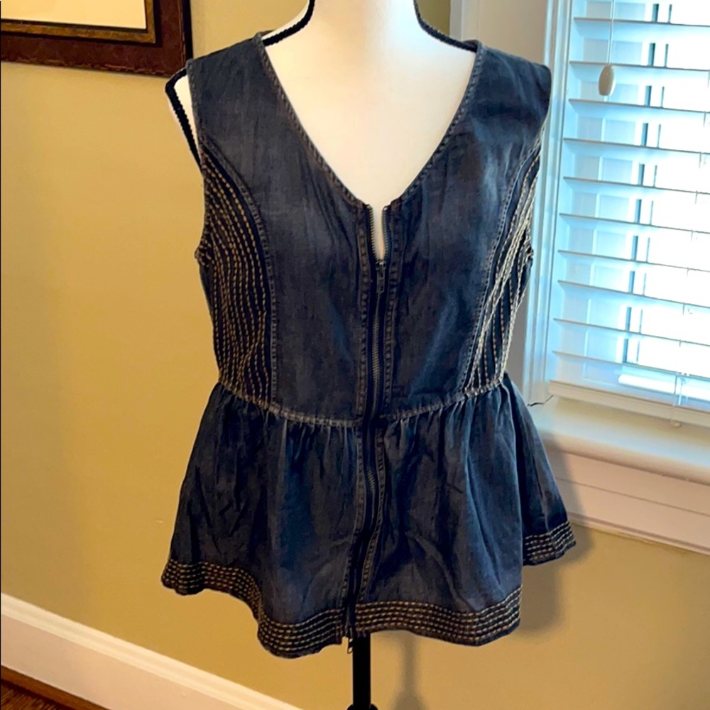 Mur Mur washed grey peplum sleeveless top